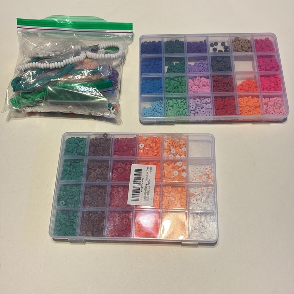 Colorful Rainbow Clay Beads Set for Crafting - Picture 3 of 7